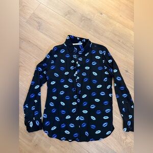 Zara printed lips mini skirt set